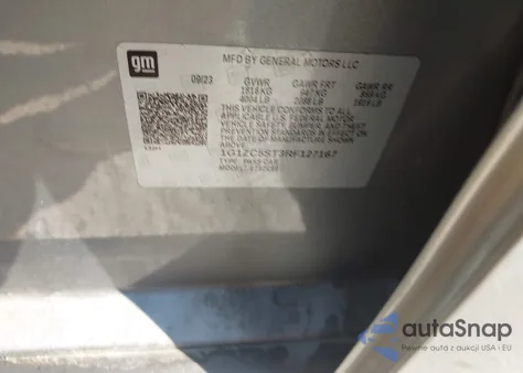 2024 Chevrolet Malibu Fwd 1Fl из США, поврежденный, VIN 1G1ZC5ST3RF127167